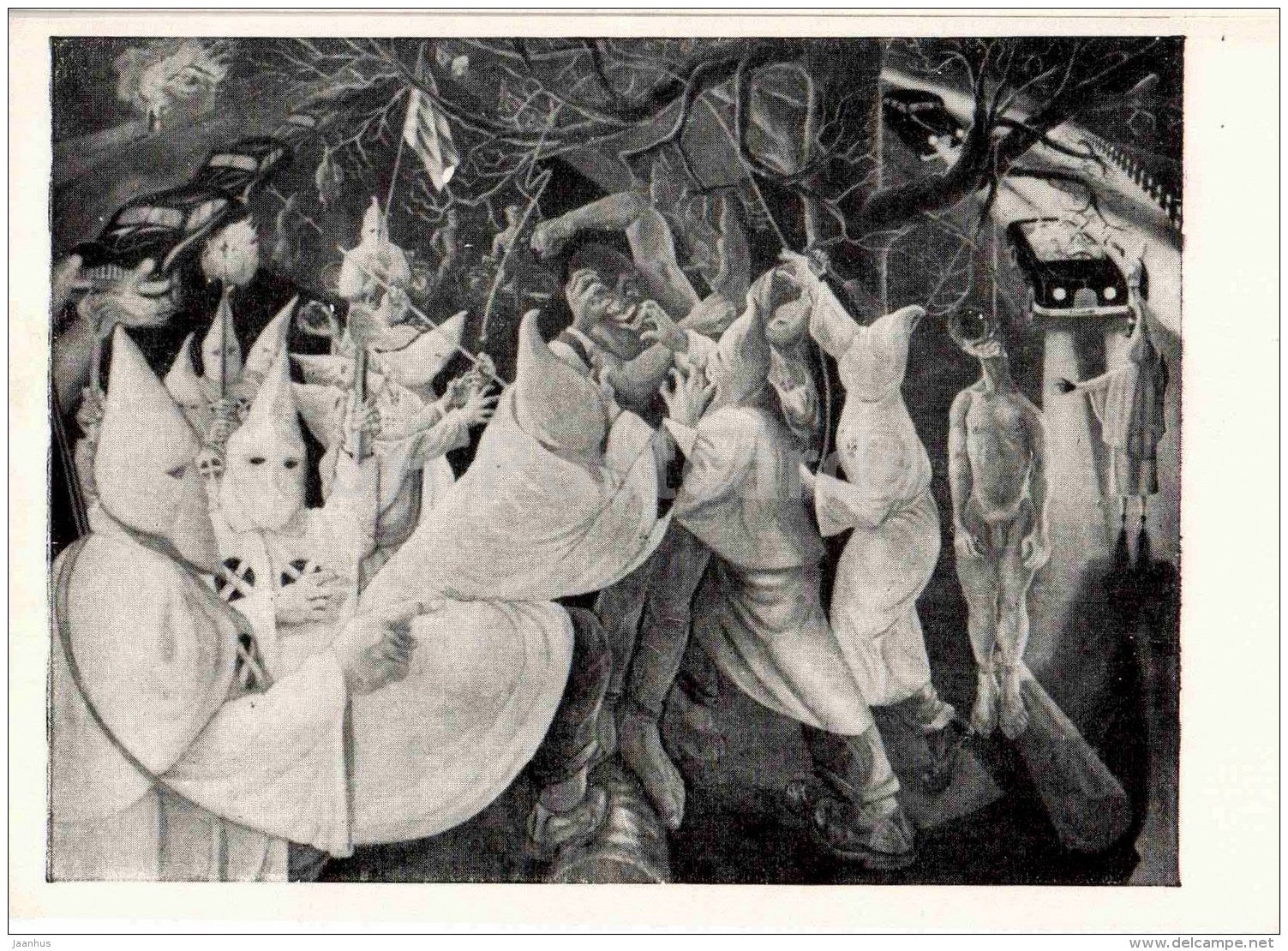 painting by Arthur Hufkin - Ku Klux Klan - britain art - Great Britain - 1957 - Russia USSR - unused - JH Postcards