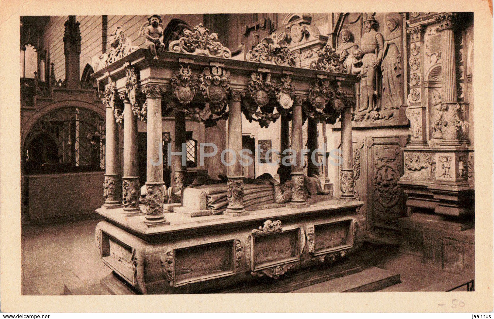 Wertheim a M - Grabdenkmal Bettlade Ludwig II - church - old postcard - Germany - unused - JH Postcards