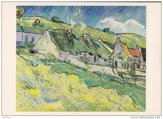 painting by Vincent van Gogh - Huts , 1890 - Dutch art - Russia USSR - 1983 - unused - JH Postcards