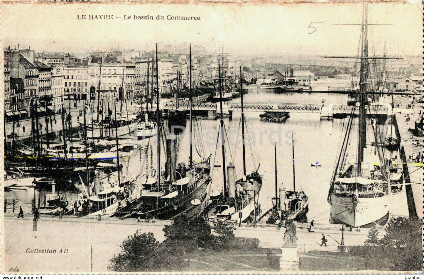 Le Havre - Le bassin du Commerce - port - ship - old postcard - 1908 - France - used - JH Postcards