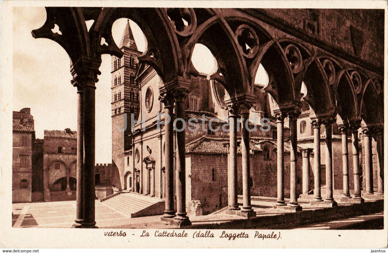 Viterbo - La Cattedrale - dalla Loggetta Papale - cathedral - 14083 - old postcard - Italy - unused - JH Postcards