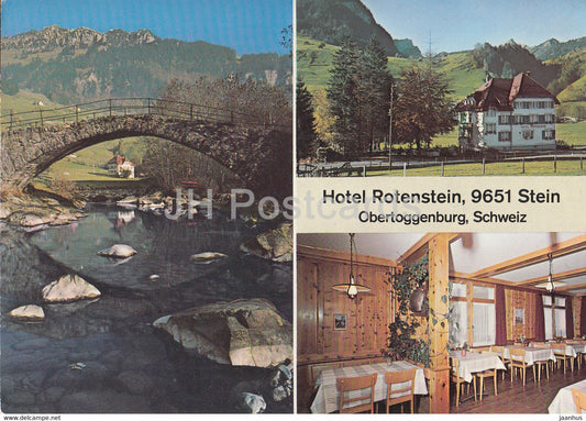 Hotel Rotenstein - 9651 Stein - Obertoggenburg - bridge - 1972 - Switzerland - used - JH Postcards