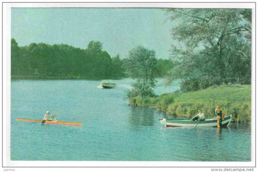 lake Verkhneye - boat - kayak - Kaliningrad - 1972 - Russia USSR - unused - JH Postcards