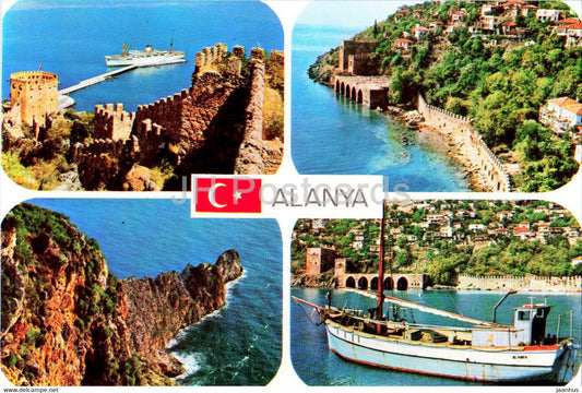 Alanya - Different view of the City - boat - Yetkin Color - Turkey - unused - JH Postcards