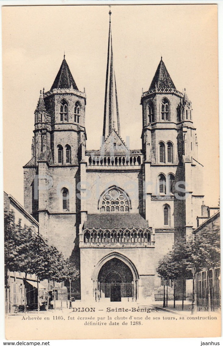 Dijon - Sainte Benigne - Achevee 1105 - cathedral - old postcard - France - unused - JH Postcards