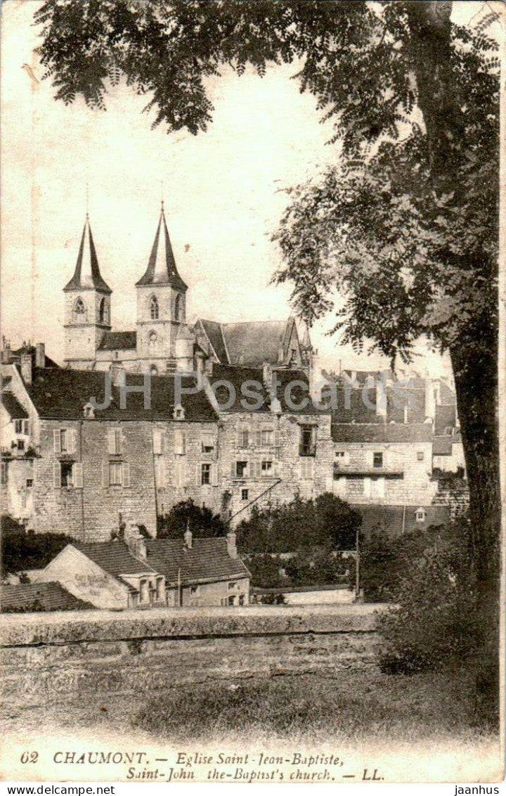 Chaumont - Eglise Saint Jean Baptiste - church - 62 - old postcard - 1919 - France - used - JH Postcards