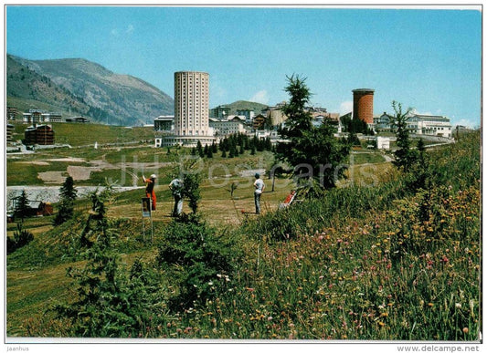 Campo da Golf , sullo sfondo le Torri - Sestriere m. 2035 - Piemonte - Italia - Italy - unused - JH Postcards
