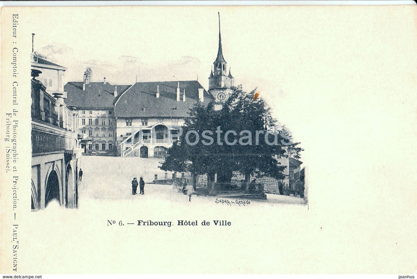 Fribourg - Hotel de Ville - 6 - old postcard - Switzerland - unused - JH Postcards