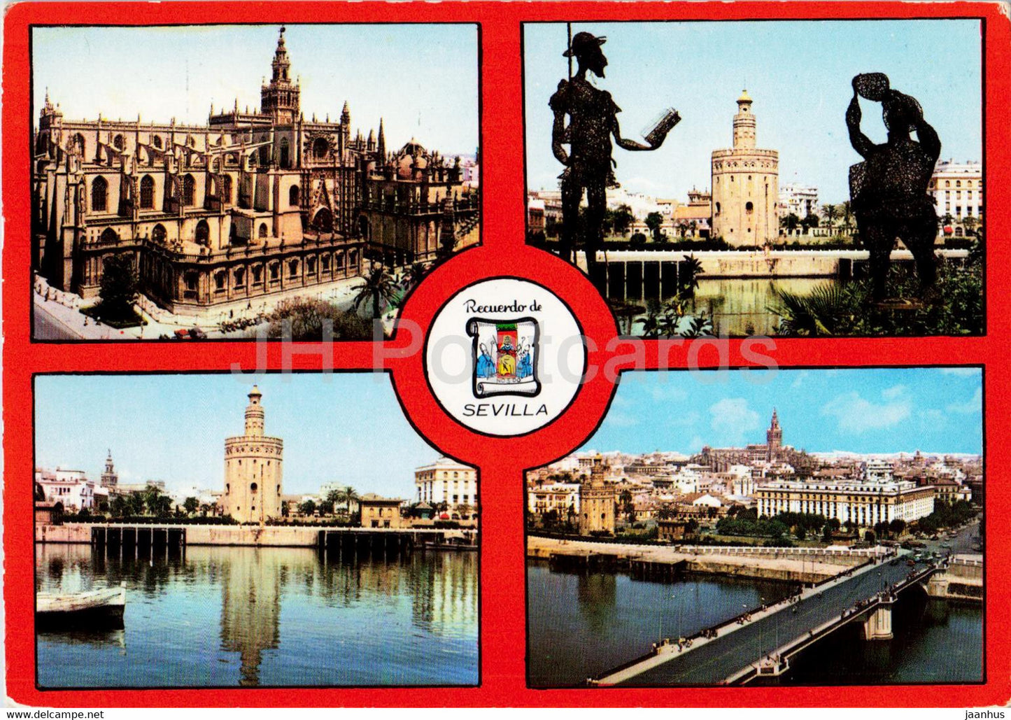 Sevilla - Monumentos de la Ciudad - The City monuments - multiview - 5438 - 1970 - Spain - used - JH Postcards