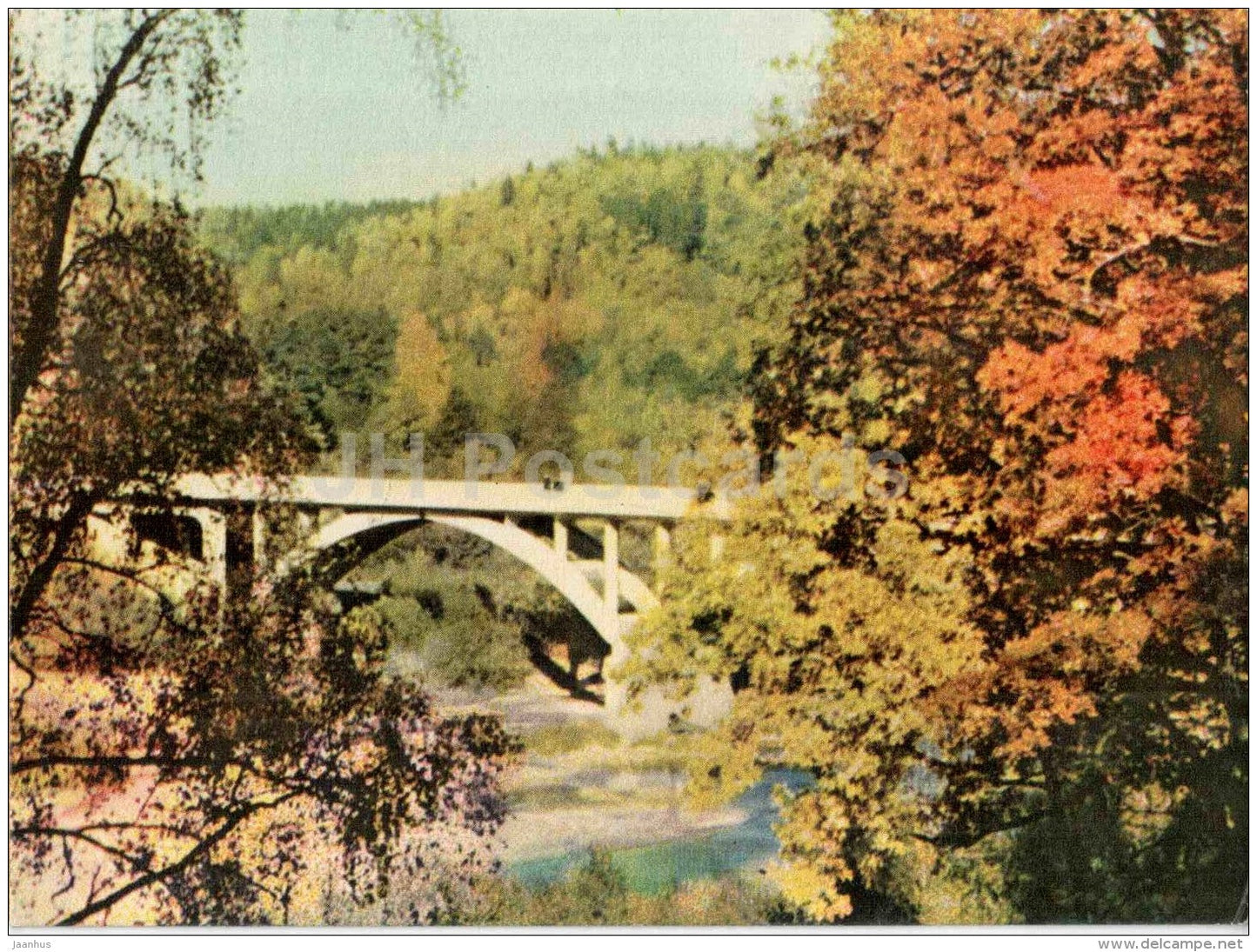 Autumn in the Gauja valley - Sigulda views - 1963 - Latvia USSR - unused - JH Postcards