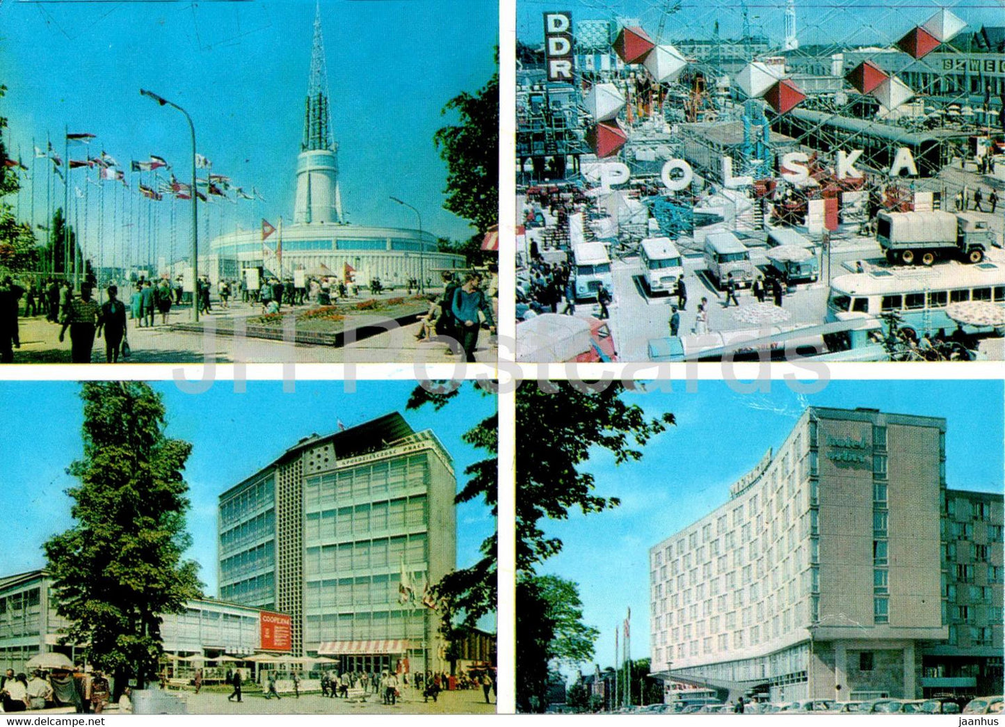 Poznan - Fragmenty terenow Miedzynarodowych Targow Poznanskich - fair - hotel Merkury - multiview - Poland - used - JH Postcards