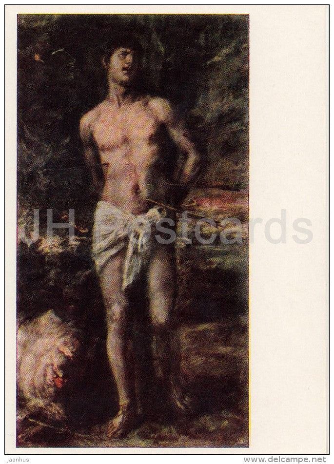 painting by Titian - Saint Sebastian - Italian art - Russia USSR - 1957 - unused - JH Postcards