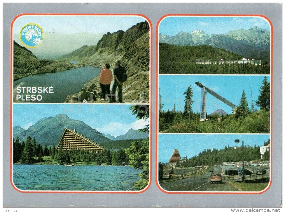 Štrbské Pleso - Tatra National Park - hotel Patria - ski jumping hill - Czechoslovakia - Slovakia - used in 1984 - JH Postcards