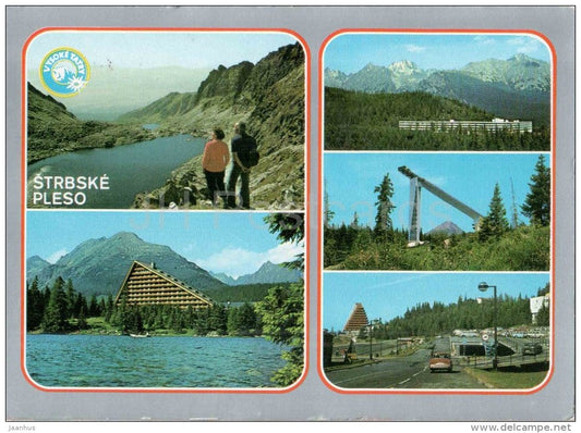 Štrbské Pleso - Tatra National Park - hotel Patria - ski jumping hill - Czechoslovakia - Slovakia - used in 1984 - JH Postcards