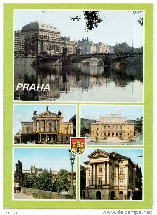 National Theatre - Smetanovo Theatre - Hradcany - Tylovo Theatre - Praha - Prague - Czechoslovakia - Czech - unused - JH Postcards