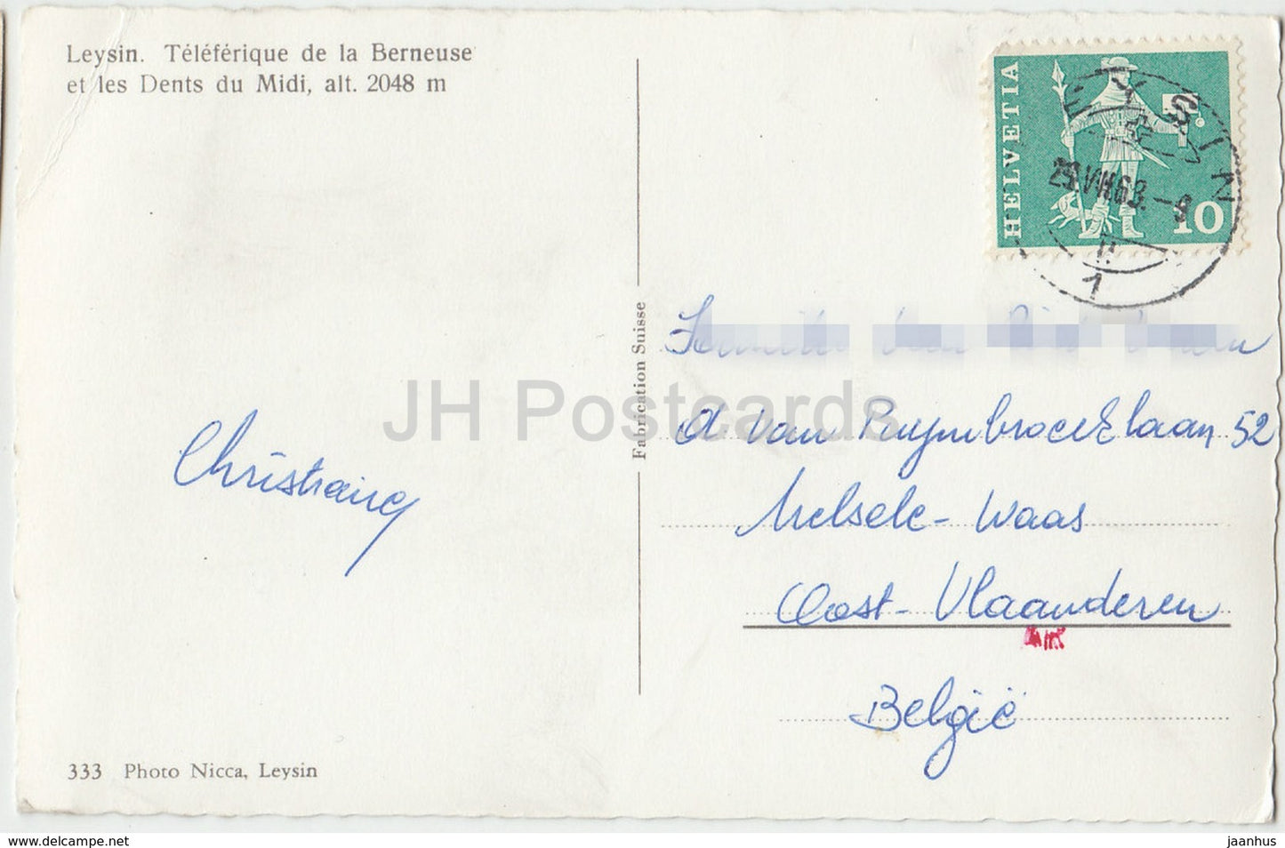 Leysin - Teleferique de la Berneuse et les Dents du Midi - cable car - 333 - Switzerland - 1963 - used