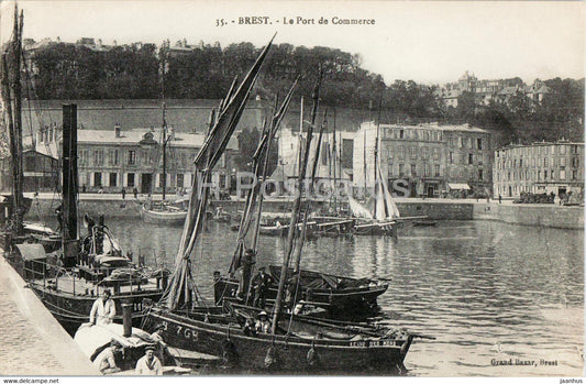 Brest - Le Port de Commerce - boat - ship - 35 - old postcard - France - unused - JH Postcards