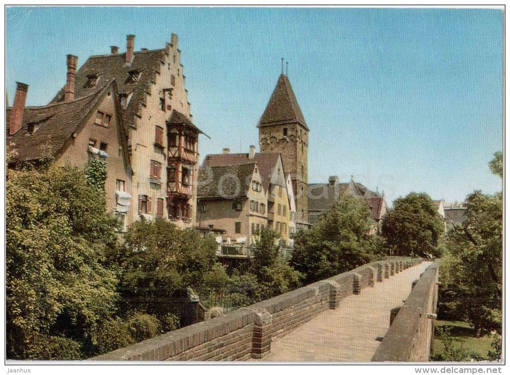 Universitätsstadt Ulm - An der Stadtmauer beim Metzgerturm - EUROPA CEPT - Germany - 1981 gelaufen - JH Postcards