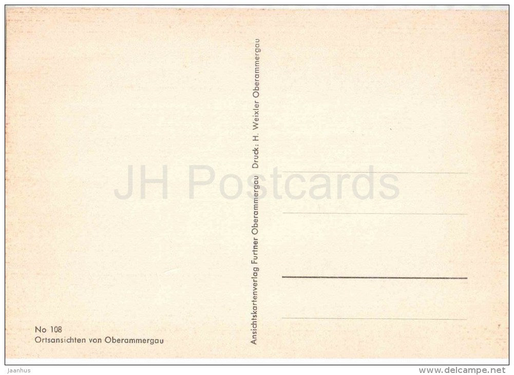 Gruss aus Oberammergau - Dedlerstrasse - Passionsbühne - Passionstheater - Dorfplatz - 108 - Germany - ungelaufen - JH Postcards