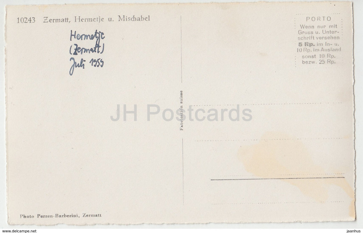 Zermatt - Hermetje u. Mischabel - 10243 - Switzerland - 1959 - used