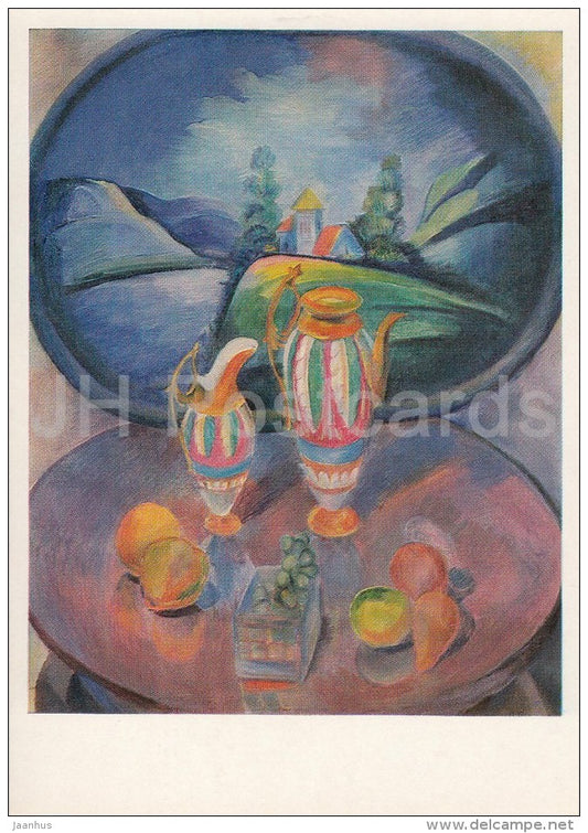 painting by P. Kuznetsov - Still Life with Tray , 1913 - Russian art - 1985 - Russia USSR - unused - JH Postcards