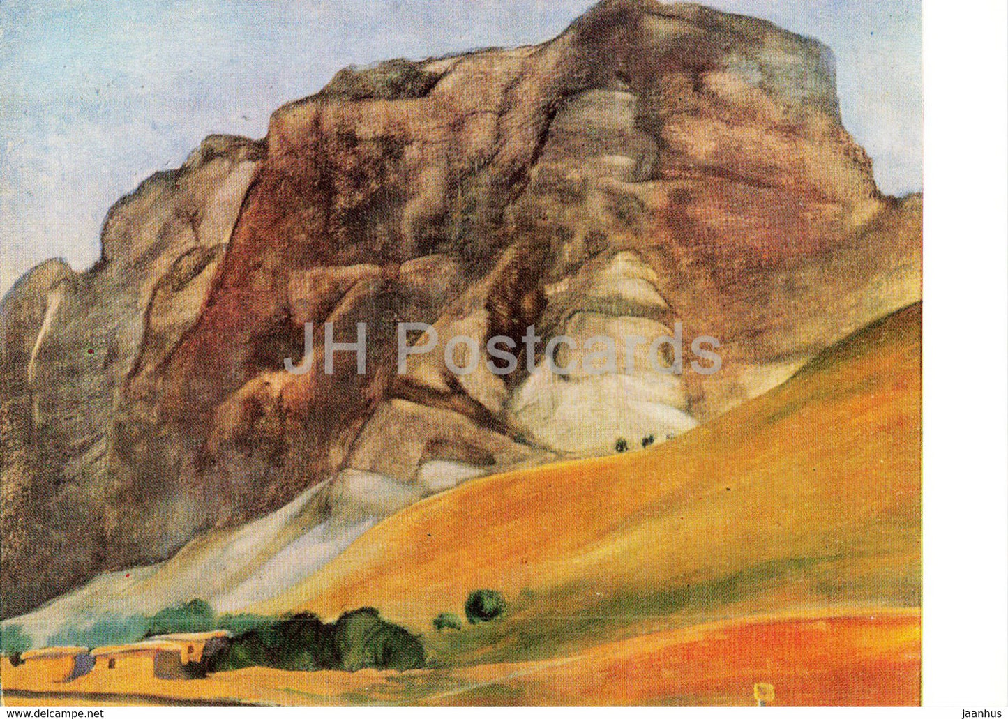 painting by Z. Habibullayev - Gate to the Pamir - Along the Pamir roads - Tajik art - 1974 - Russia USSR - unused - JH Postcards