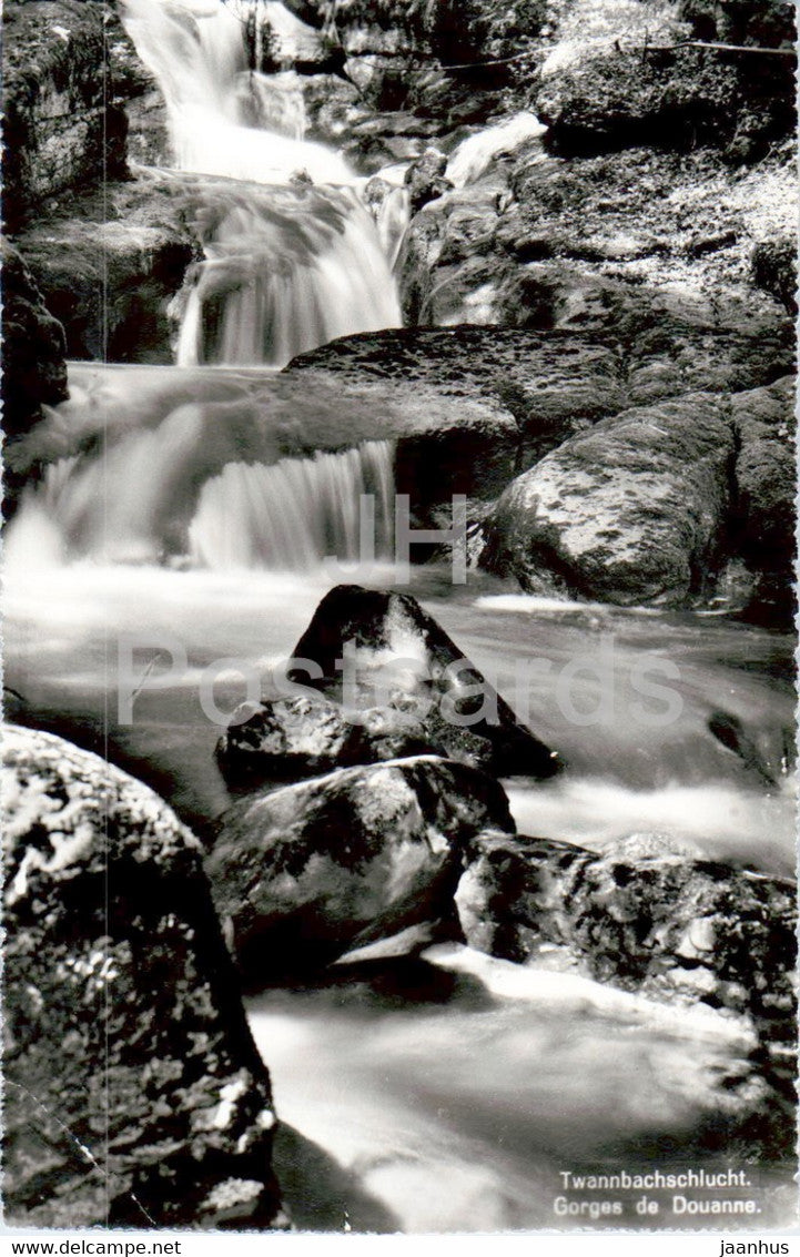 Twannbachschlucht - Gorges de Douanne - waterfall - 303 - old postcard - Switzerland - unused - JH Postcards