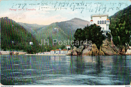 Paragi ed il Castello - castle - 59 - old postcard - 1910 - Italy - used - JH Postcards