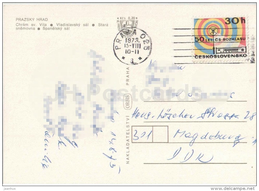 Prague Castle - St. Vitus cathedral - Vladislavsky hall - Spanish hall  Praha - Prague - Czechoslovakia - Czech - used - JH Postcards