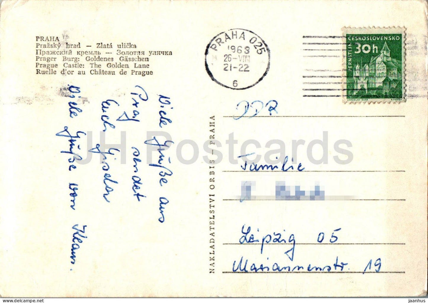 Praha - Prague - Prazsky Hrad - Zlata ulicka - Ruelle d'Or du Château de Prague - 1963 - République Tchèque - Tchécoslovaquie - occasion