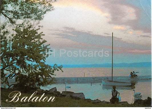 Balaton - sailing boat - 1991 - Hungary - used - JH Postcards