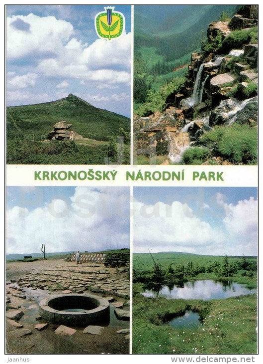 Krkonose National Park - Pancicky waterfall - Czechoslovakia - Czech - used 1989 - JH Postcards