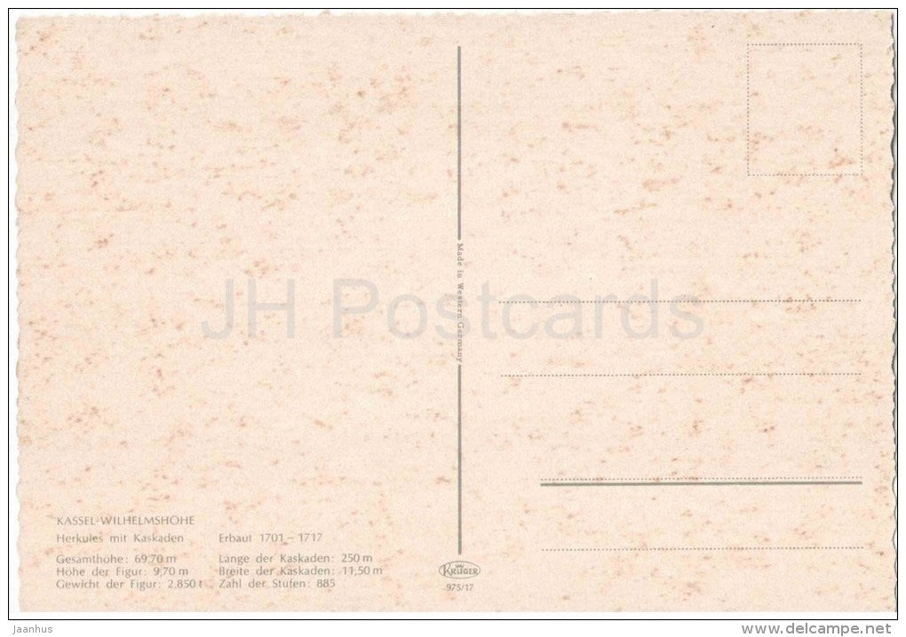 Kassel , Wilhelmshöhe - Herkules mit Kaskaden - 975/17 - Germany - nicht gelaufen - JH Postcards