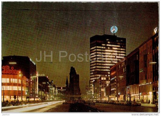 Berlin - Tauentzinstrass mit Europa Center und Kaiser-Wilhelm-Gedächtniskirche - Germany - 1973 gelaufen - JH Postcards