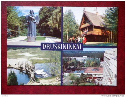 museum - sanatorium Nemunas - multiview postcard - Druskininkai - 1981 - Lithuania USSR - unused - JH Postcards