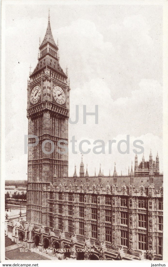 London - Big Ben - Westminster - Valentine - old postcard - England - United Kingdom - unused - JH Postcards