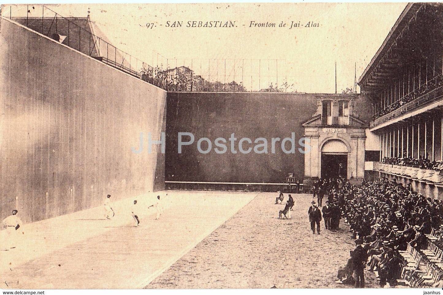 San Sebastian - Fronton de Jai Alai - 97 - old postcard - Spain - used - JH Postcards