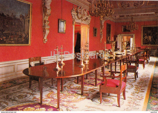 Museum of King Jan III's Palace at Wilanow - large crimson room - Wilanowie - Warszawa - 1977 - Poland - unused - JH Postcards