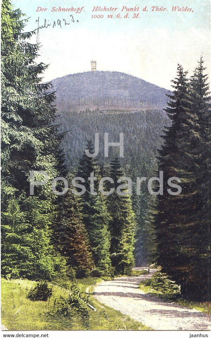 Schneekopf - Hochster Punkt d Thur Waldes 1000 m - 360 - old postcard - Germany - unused - JH Postcards