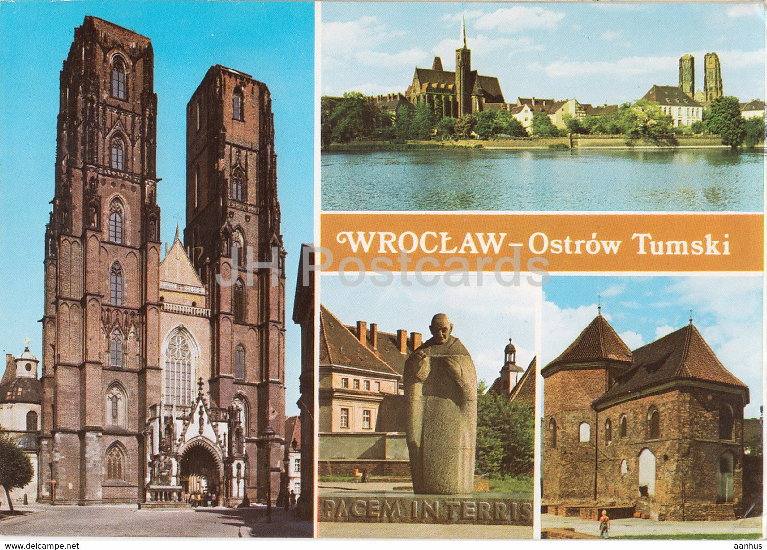 Wroclaw - cathedral - monument - multiview - Poland - used - JH Postcards