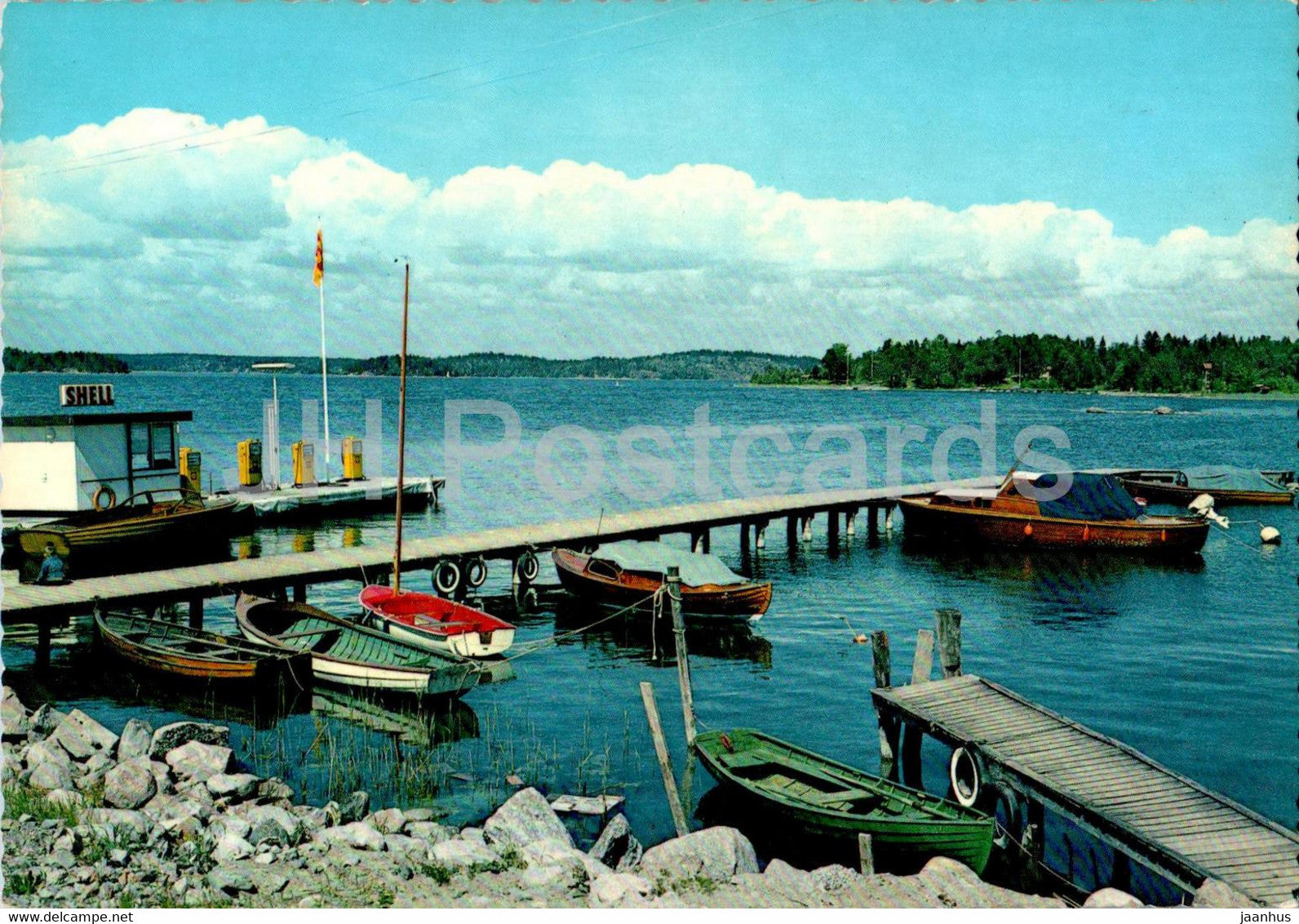 Ljustero - Linanas brygga - boat - 873 - Sweden - used - JH Postcards