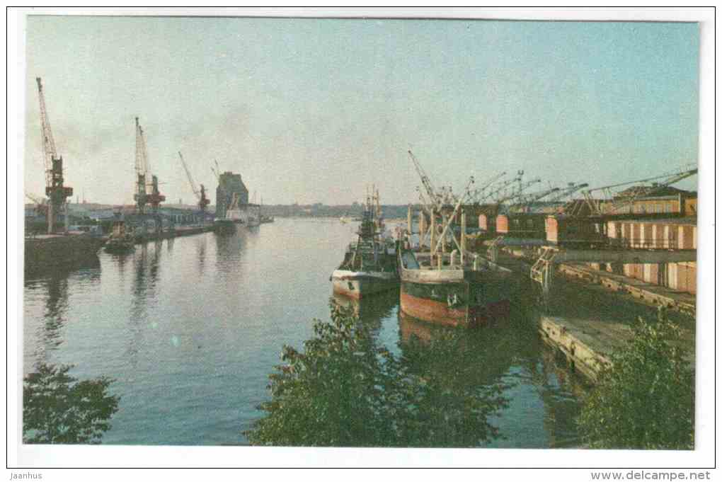 Commercial Sea Port - ship - Kaliningrad - 1972 - Russia USSR - unused - JH Postcards