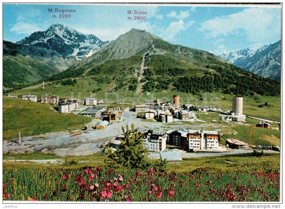 panorama - M. Rognosa - M. Sises - Sestriere m. 2035 - Piemonte - Italia - Italy - unused - JH Postcards