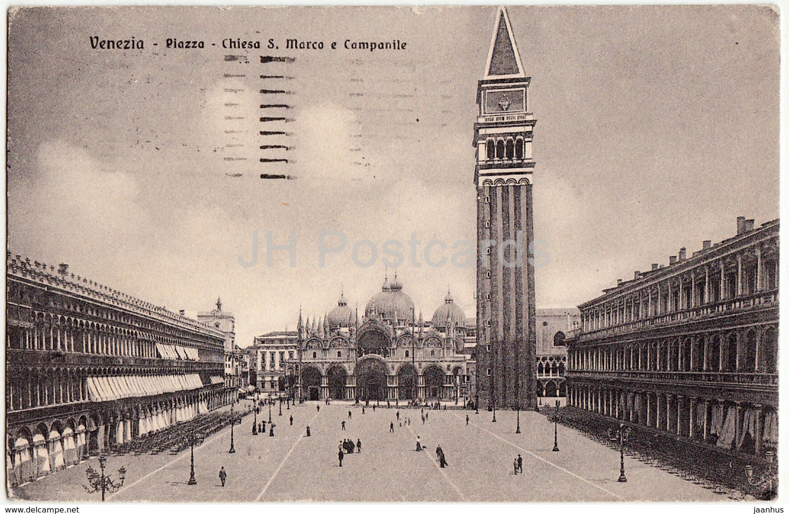 Venezia - Venice - Piazza e Chiesa S Marco e Campanile - square - church - old postcard - 1924 - Italy - used - JH Postcards