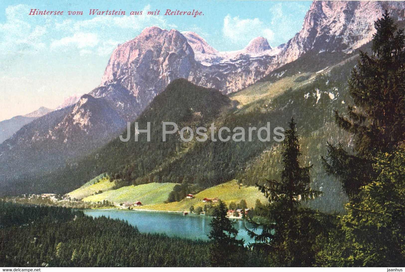 Hintersee vom Wartstein aus mit Reiteralpe - 13659 - old postcard - 1914 - Germany - unused - JH Postcards