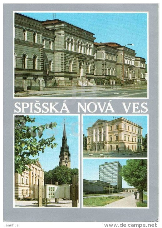 Spisska Nova Ves - town views - architecture - Czechoslovakia - Slovakia - used 1984 - JH Postcards