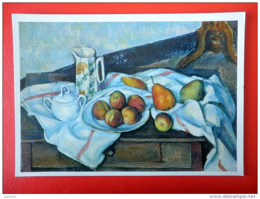 painting by Paul Cézanne . Still Life . Peaches and Pears - french art - unused - JH Postcards