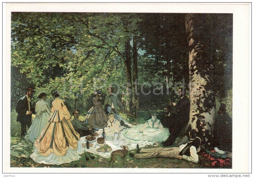 painting by Claude Monet - Luncheon on the Grass - large format card - Impressionism - french art - unused - JH Postcards