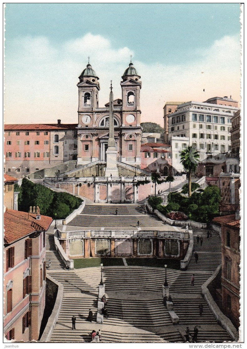 Chiesa della Trinita dei Monti - Church of Trinita dei Monti - Rome - Roma - 15 - Italy - Italia - unused - JH Postcards