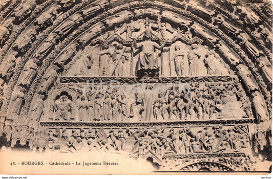 Bourges - Cathedrale - Le Jugement Dernier - cathedral - 48 - old postcard - France - unused - JH Postcards